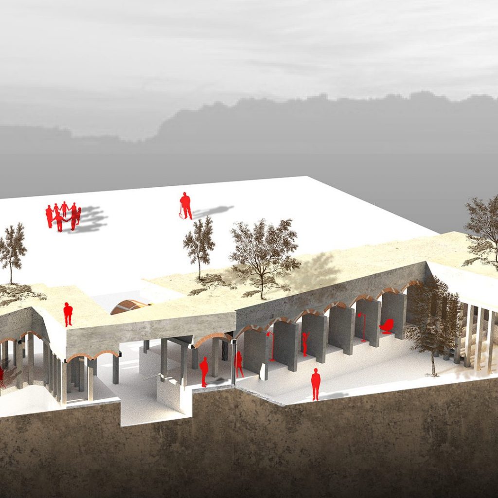 Long section AA rendered